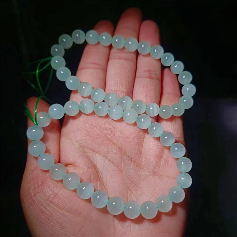 Natural Green Lace Jade Bracelet Wealth Beads Crystal Quartz Fashion Jewelry Gift For Women 1pcs 7.5/8.5MM