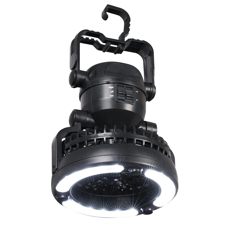 

Camping Light Fan For Tent Portable Ceiling Fan With LED Light Camping Hanging Lantern For Survival Hiking Emergency