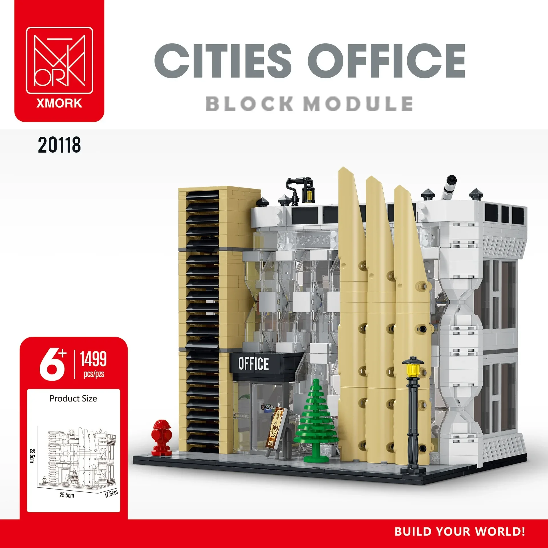 Bloques de construcción de modelo de oficina MOC 20118 para niños y niñas, arquitectura Modular de ciudad, arquitectura urbana, Ideas de ladrillos, juguete de regalo