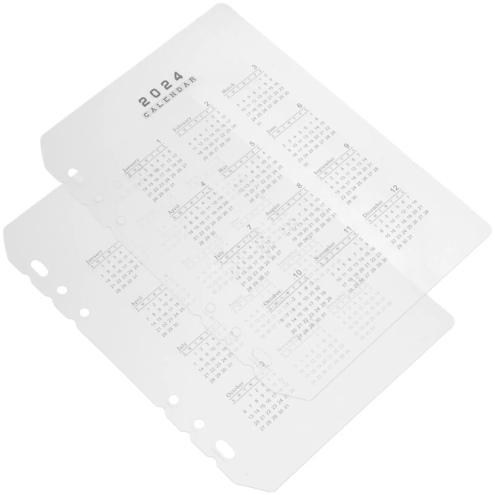 

2Pcs Premium PP Calendar Dividers Transparent Binder Separators for Planners Notebooks Daily Journal Organization Professional