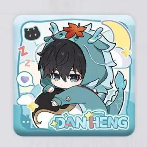 "Bursting: Star Rail" 2D 상품 남학생 기숙사 시리즈 높은 외관 수준 Jingyuan Blade Tinplate 사각 바 배지 선물