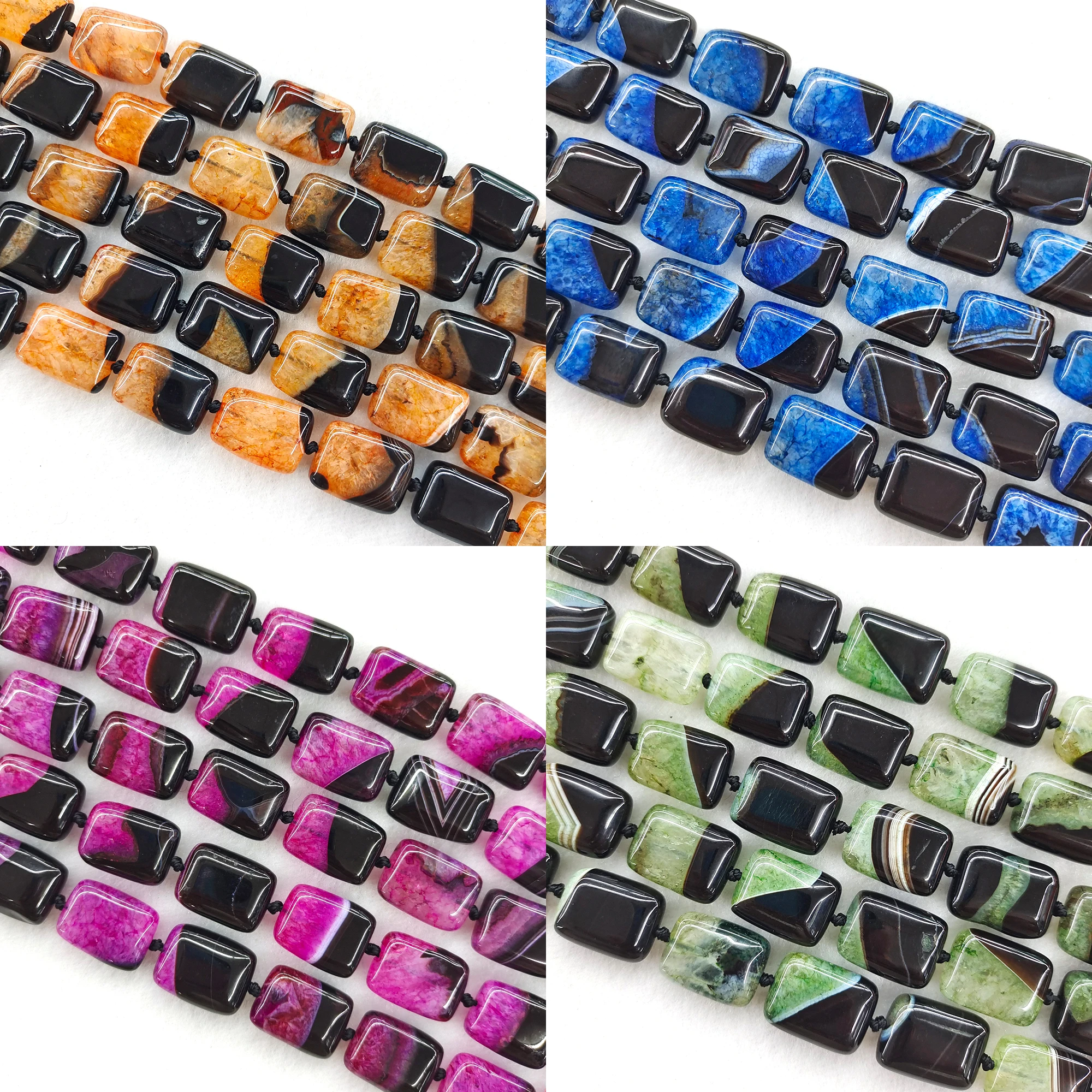 20x15x8 مللي متر متعدد الألوان أوروغوايا العقيق الكوارتز Druzy مستطيل شريحة الخرز كريستال الأحجار الكريمة حبة DIY بها بنفسك صنع المجوهرات ديكور المنزل