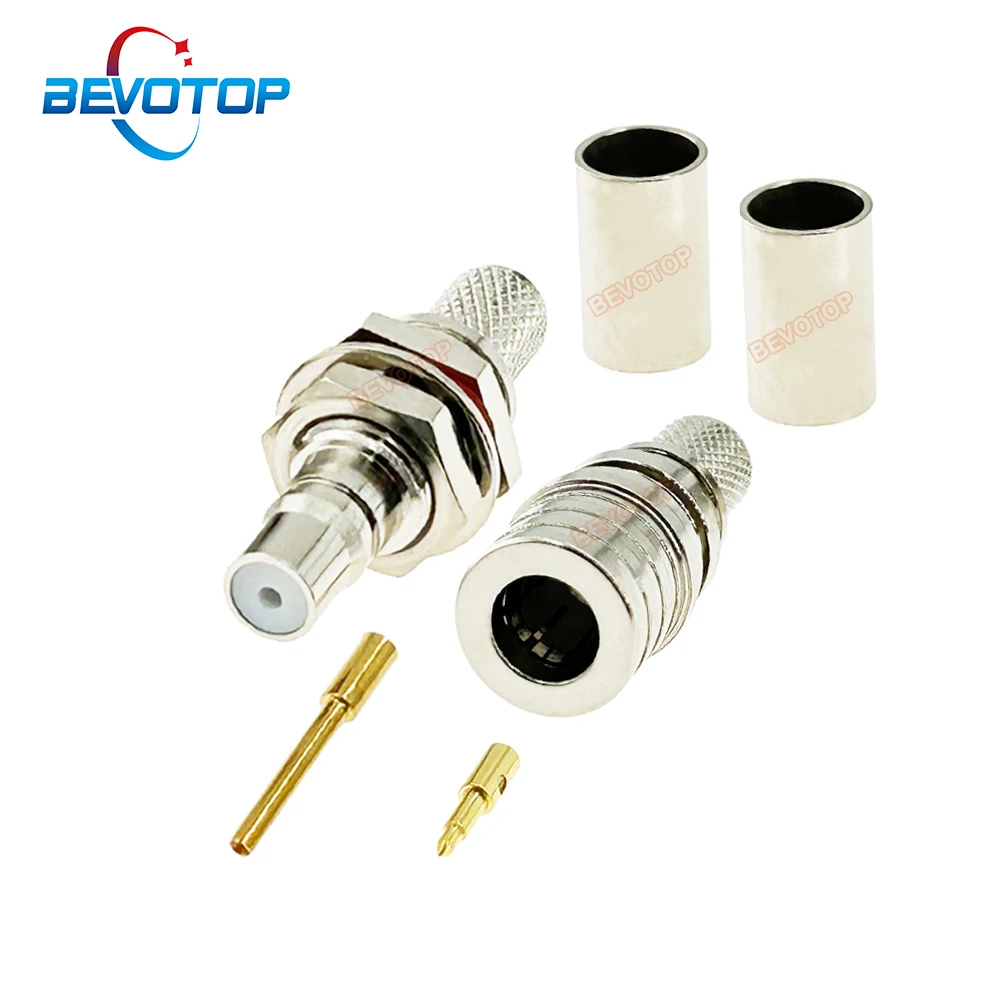 

BEVOTOP 10PCS/LOT LMR240 QMA Male / Female Bulkhead Plug Wire Connector 50 Ohm 50-4 QMA Connector for LMR240 Cable