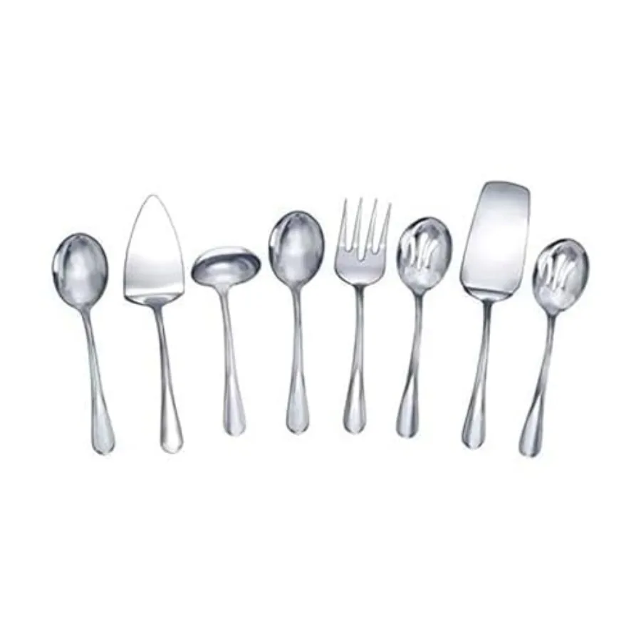 

Набор для сервировки Mikasa Gourmet Basics Kaylee из 8 предметов: половник для супа, ложка для лазаньи, ложка для торта, столовые ложки из нержавеющей стали 18/10