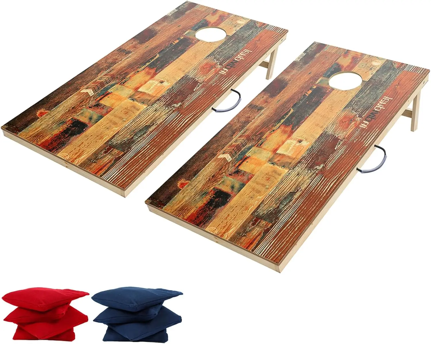 Wood Corn Hole Set Bean Bag Toss Game Portable for Indoor Outdoor Tailgate