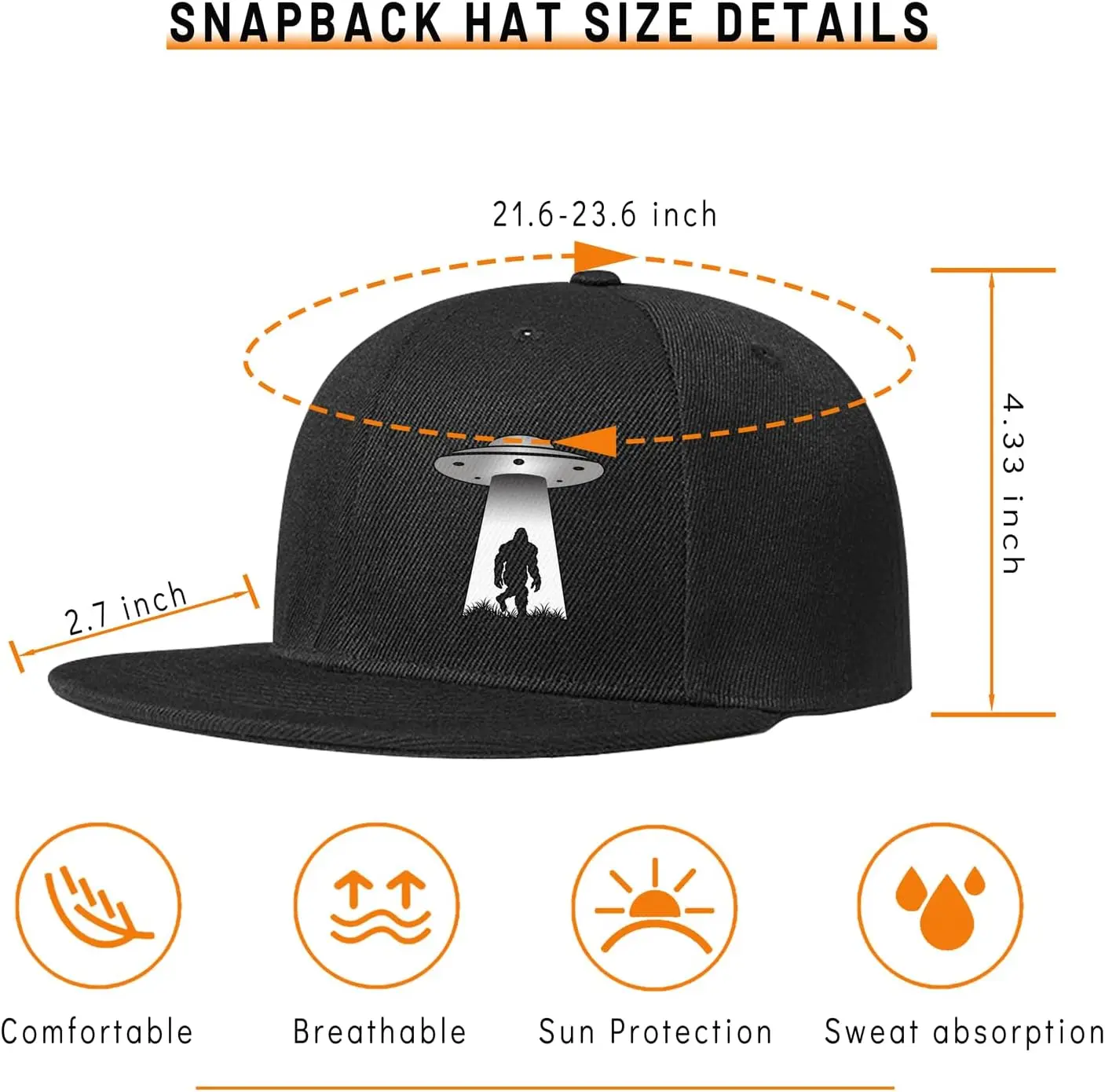 Chimpanzees Ufo Hat Flat Bill Hats for Men Funny Double Knives Kitchen Adjustable Baseball Cap Snapback Hat for Women