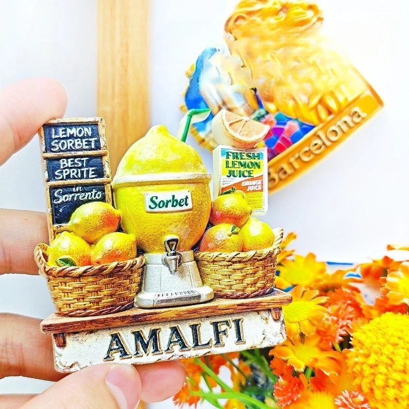 Amalfi Lemon Juicer Fridge Magnet - Fresh 3D Italian Kitchen Souvenir Unique Coastal Gift for Travel & Culinary Decor