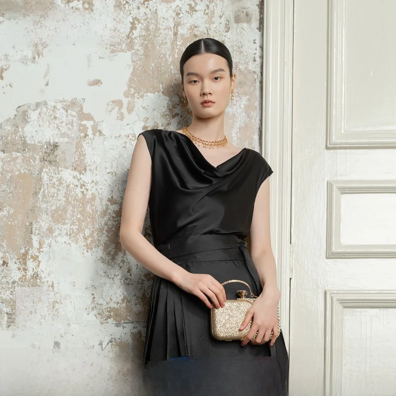 

Женский облегающий топ из шелковой смеси с бретелями, новинка весна-лето, универсальный модный облегающий крой