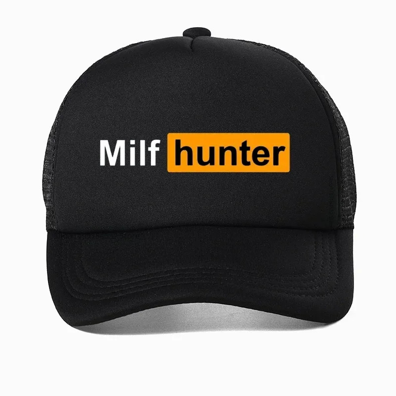 

MILF Hunter Baseball Cap Funny Adult Humor Joke For Men Who Love Milfs Graphic Trucker Caps Summer Outdoor Sun Mesh hat