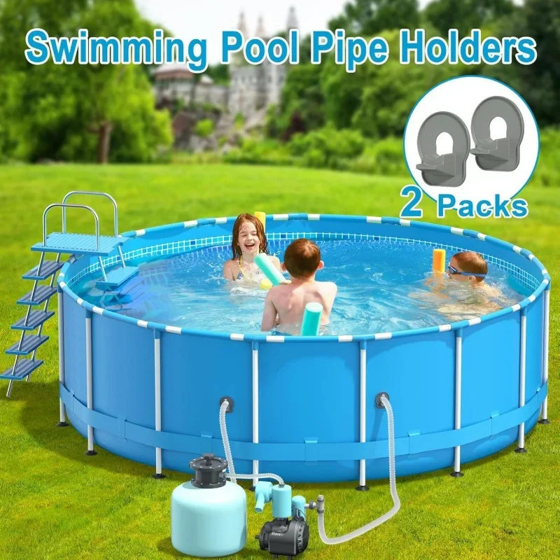 Soportes de soporte para manguera de piscina Intex, Clips de tubería para piscina sobre el suelo con cinta adhesiva, ajuste Universal para la mayoría de las mangueras de piscina, 1/2 Uds.