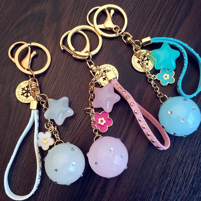 Korean Version of Candy Color Jelly Five-pointed Star Key Chain Car Key Pendant Ladies Bag Pendant Small Gift