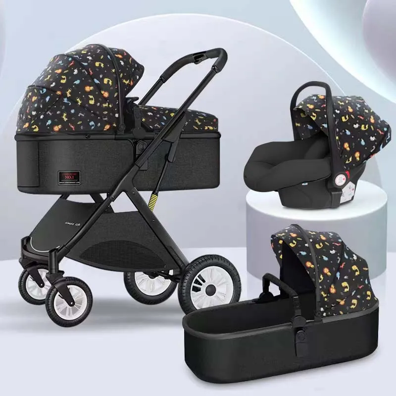 Baby Stroller 2 in 1/3 in 1 Can Sit, Lie Down And Lightly Fold Two-way High Landscape Stroller Free Shipping