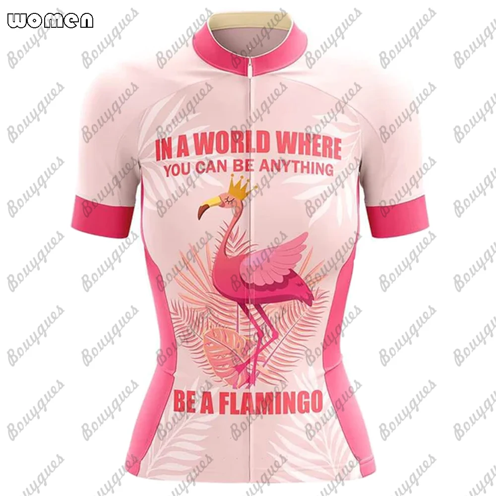 Flamingo Summer Premium Cycling Jersey Set Breathable Team Racing Sport Bicycle Jersey Women Cycling Clothing Short Bike Jersey