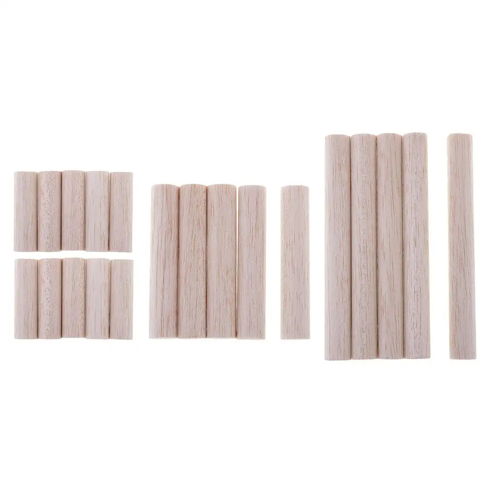 แพ็ค 5/10 15 มม.หนาไม้ Dowel Rods-ไม้ Balsa ที่ยังไม่เสร็จ Dowels สําหรับงานฝีมือและงานไม้,อาคาร,DIY