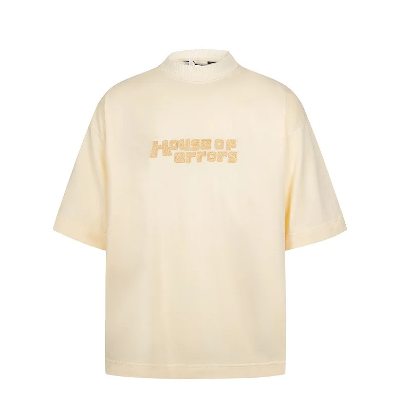House of errors embroidered letters short sleeve loose street tide vintage t-shirt man
