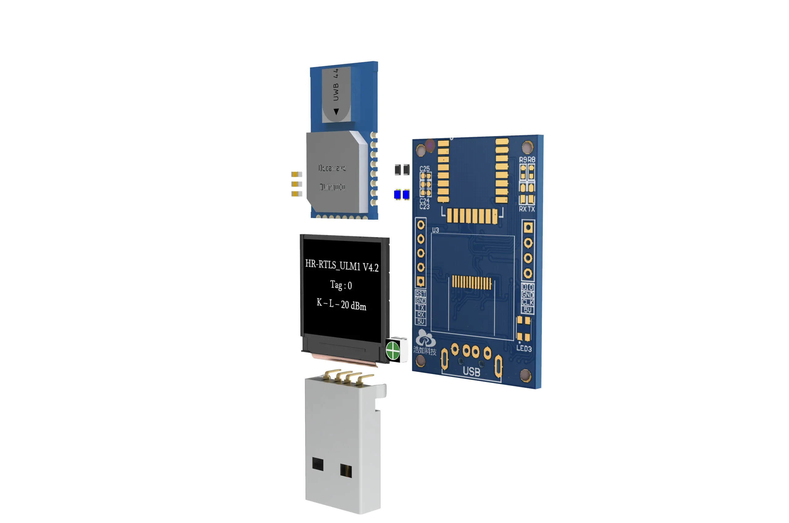 

UWB high power wireless ranging indoor positioning base station module development board AGV navigation dw1000 data tutorial