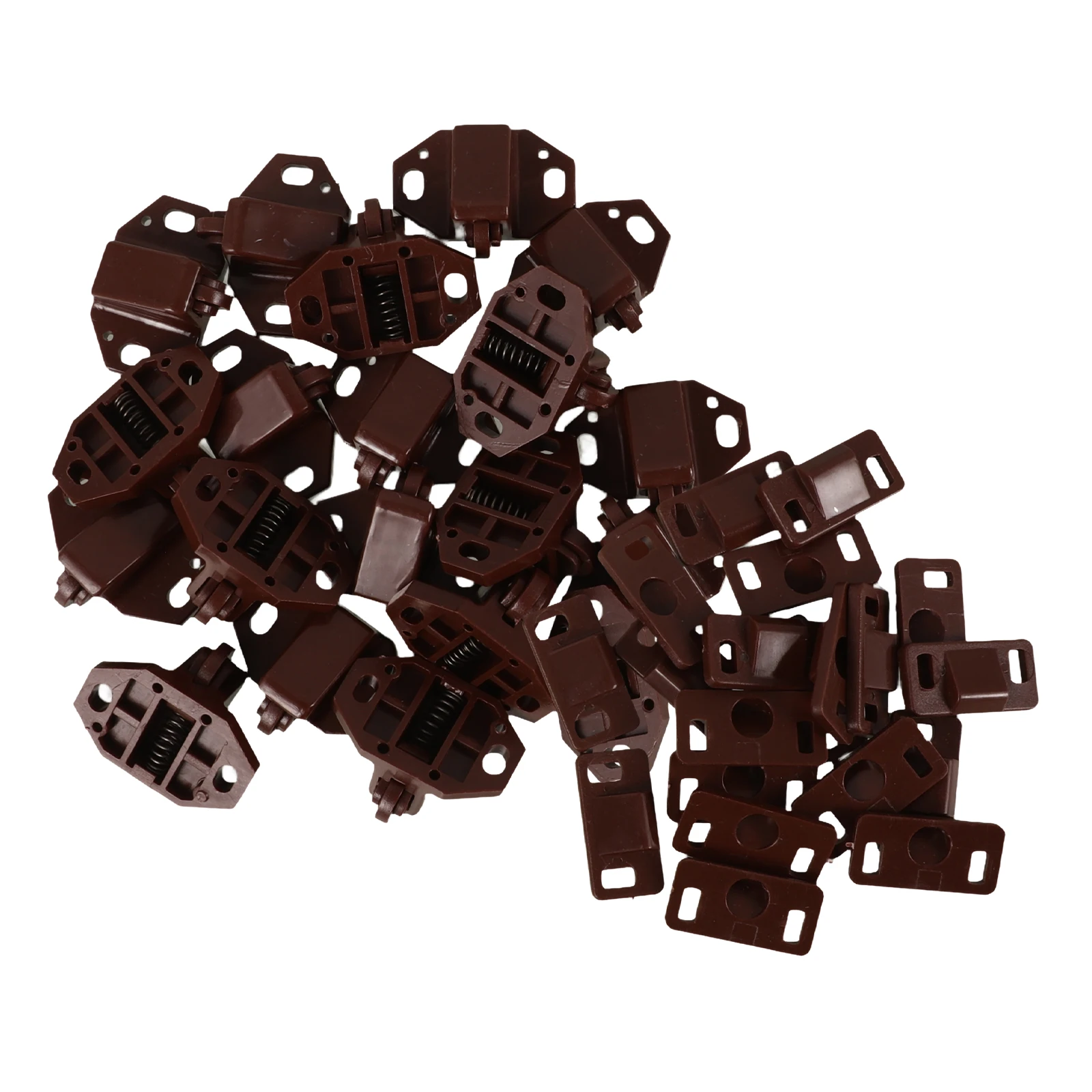 20 szt. Zatrzaski rolkowe kulkowe, plastikowe zatrzaski do szafek, trwałe i proste w montażu, małe, klasyczne kolory, do drzwi szafek i szaf.