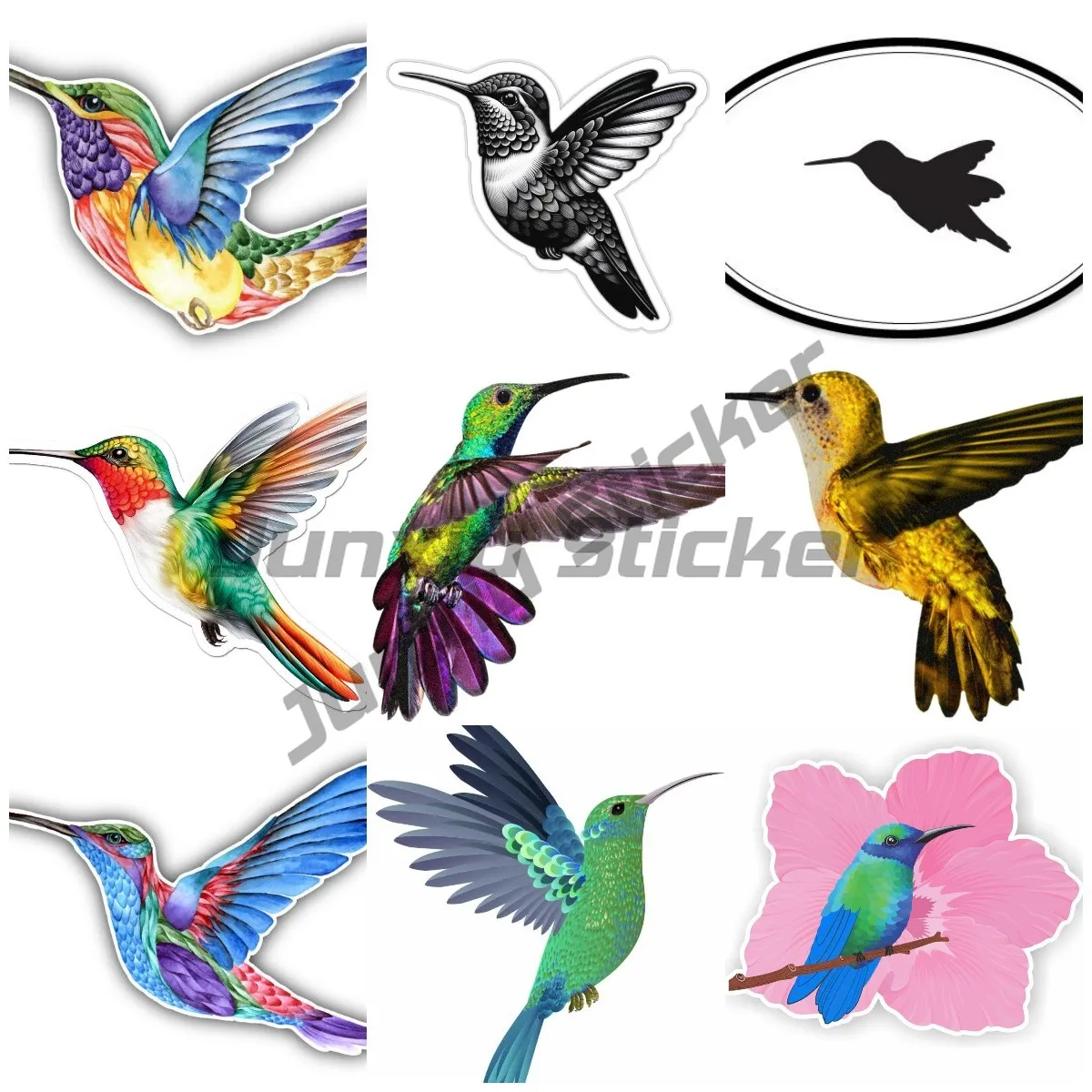 Beautifu Hummingbird Vinyl Self-adhesive Sticker Helmet Car Laptop Water Bottle Phone Waterproof Decal