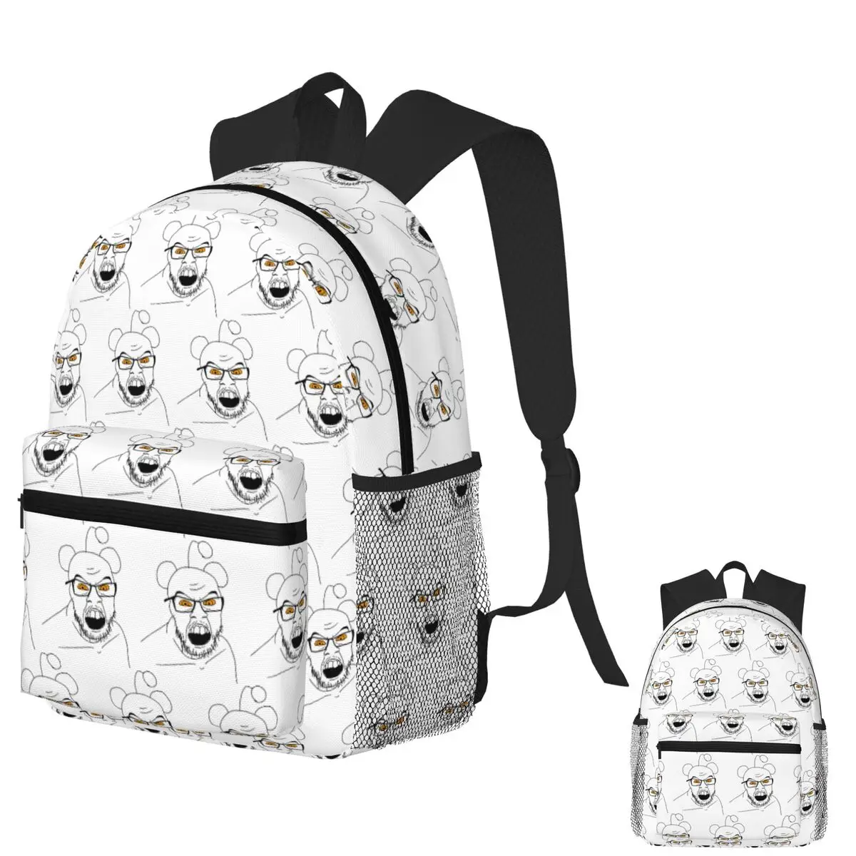 

REDDIT WOJAK WOJACK SOYJAK SOYJACK 4CHAN NINTENDO SWITCH Backpack School Bag Hiking Travel Daypack Bookbag Shoulder Bags