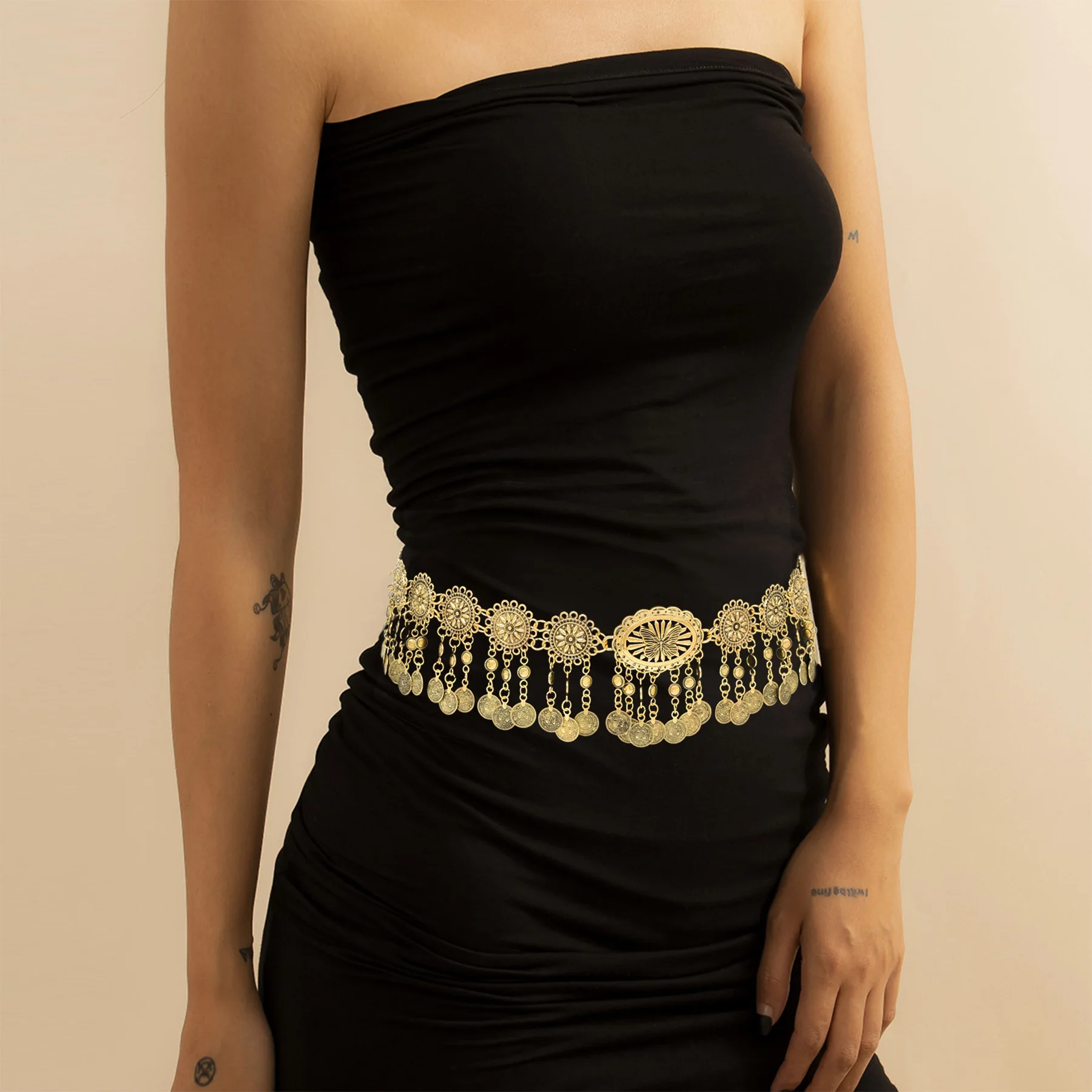 Fashionable Bohemian Style Charm Alloy Blue Crystal Body Waist Chain Women's Party Jewelry Gift - view 2