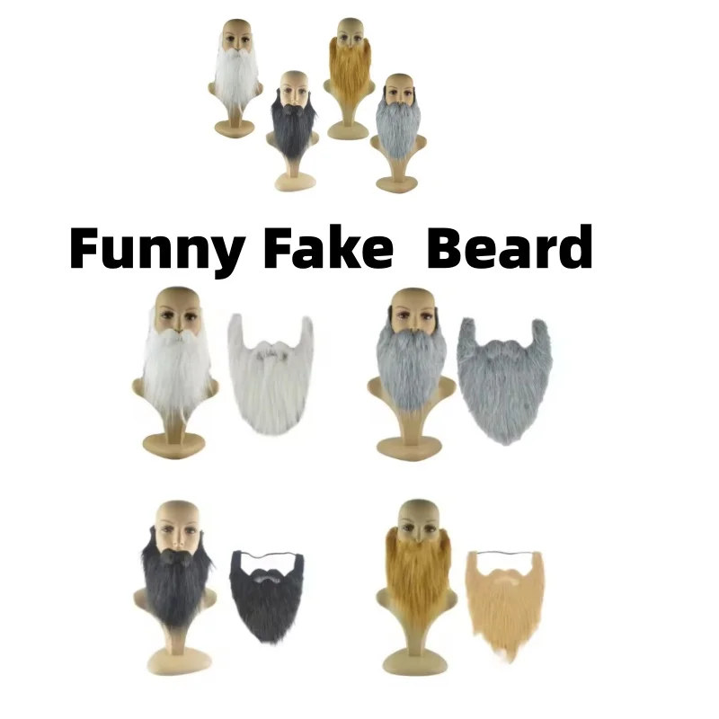 Fake Beard Set With Fluffy Eyebrows And Mustache Santa Claus For Cosplay Costume Halloween Party