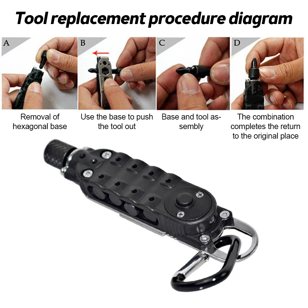 Multifunctional Mini Screwdriver Outdoor EDC Keychain Shape Screwdrivers Portable Steel Repair Tool