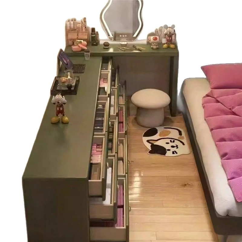 dressing table, modern simple bedroom dressing table, chest storage integrated
