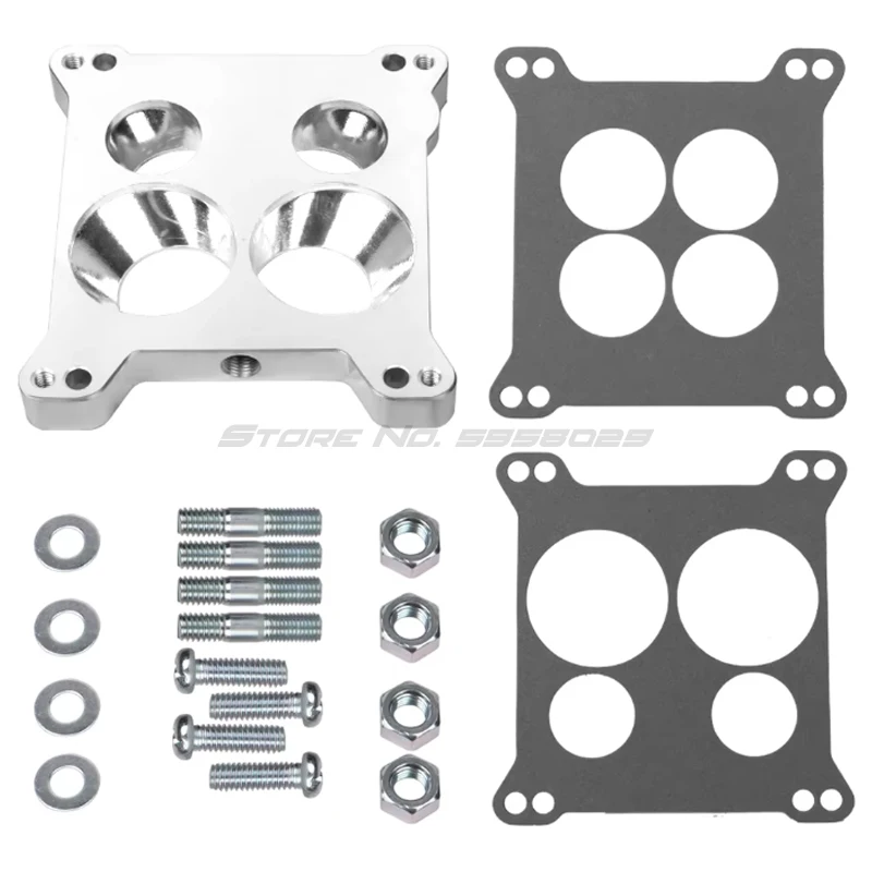 Edelbrock 2696 Vergaseradapter mit vier Löchern, quadratischer Bohrung auf Spread-Bore-Ersatz für Quadrajet Thermo-Quad Verteilerrohre. – Detail 4