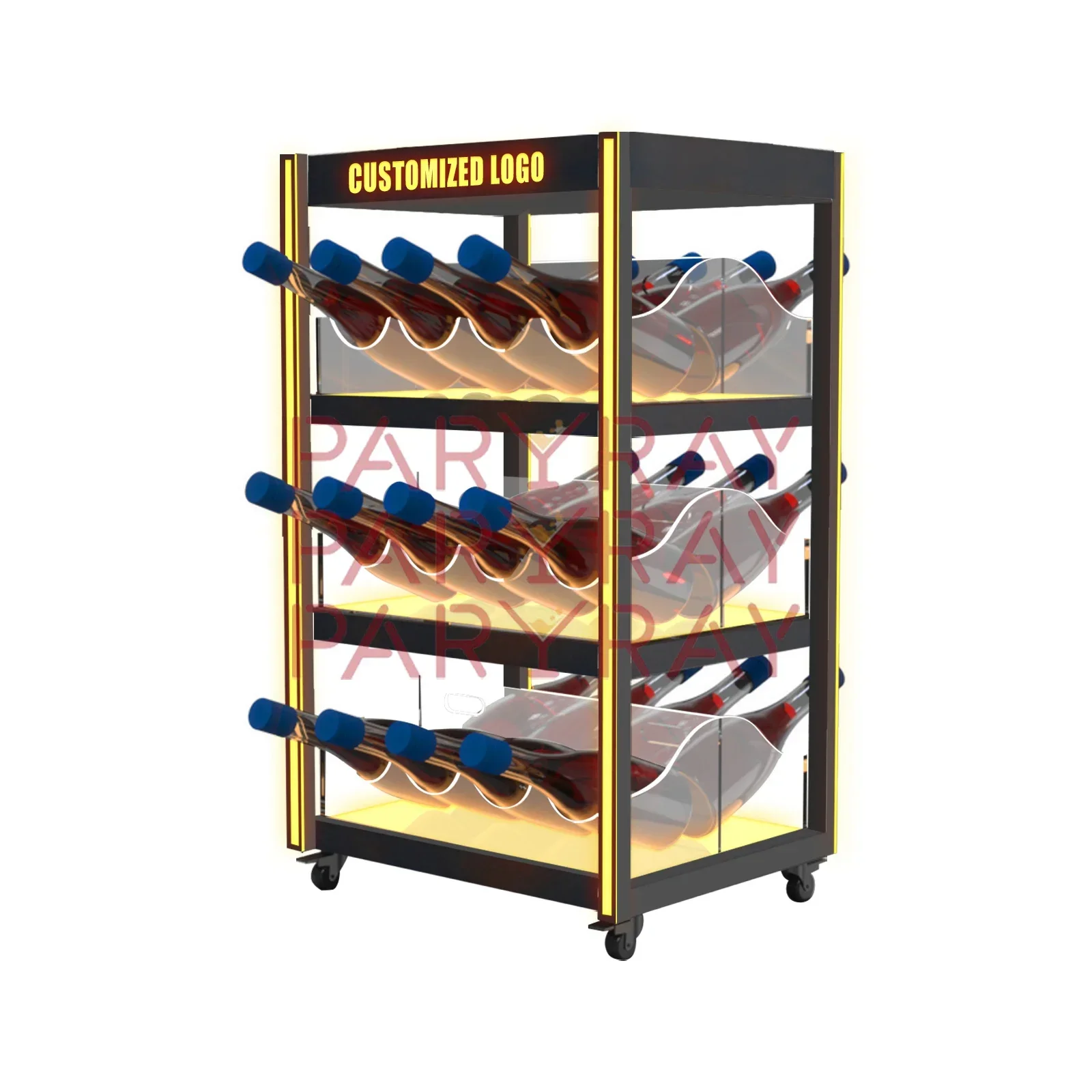 

Custom LED Wine Cabinet Display - Illuminated Champagne, Vodka & Whiskey Bottle Showcase For Bars, KTVs &Parties | Modern Design