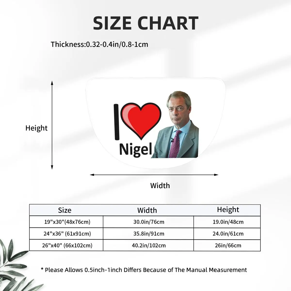 Fantastic I Love Nigel Farage Design Flannel Half Round Doormat Non Slip Bathroom Mat Absorbent Floor Carpet for Living Room