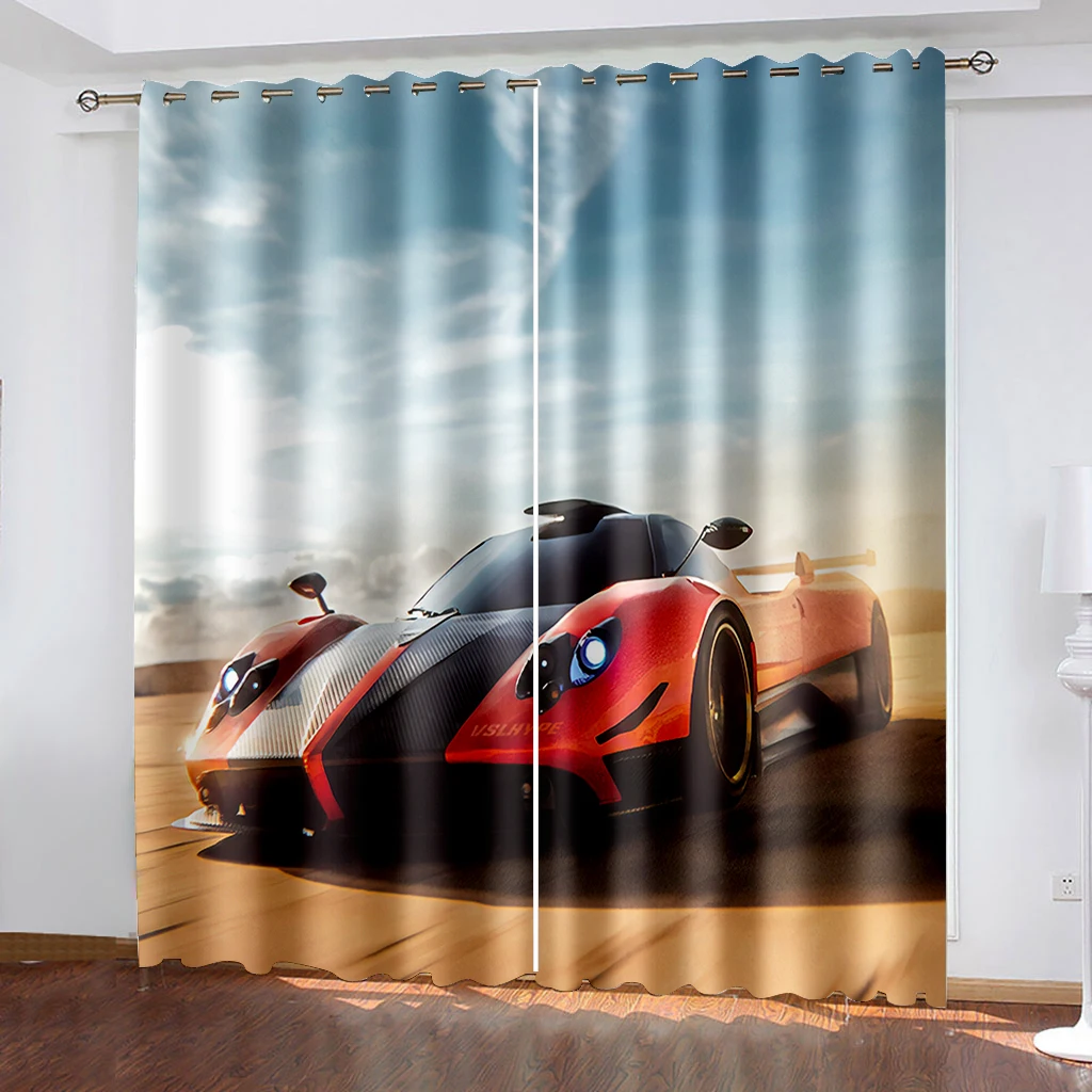 

Handsome Cool Car Sports Car off-Road Vehicle Curtains 2 Panel Living Room Bedroom Balcony Study Children's Room Decor Curtains