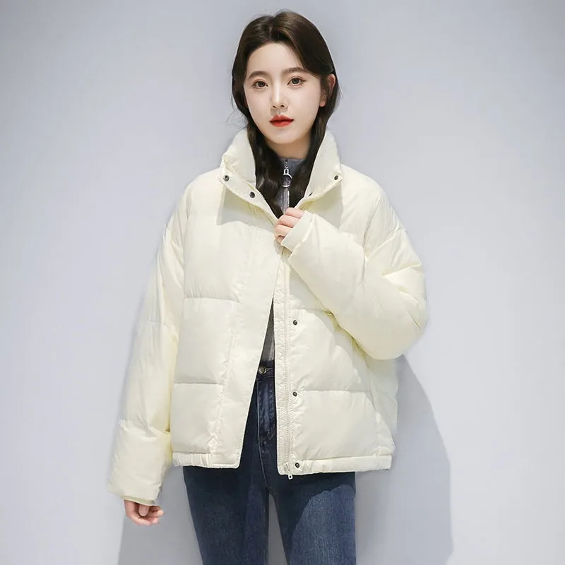 2023 New Women Down Cotton Coat Winter Jacket Female Short Parkas Loose Thick Warm Outwear Leisure Time Versatile Overcoat