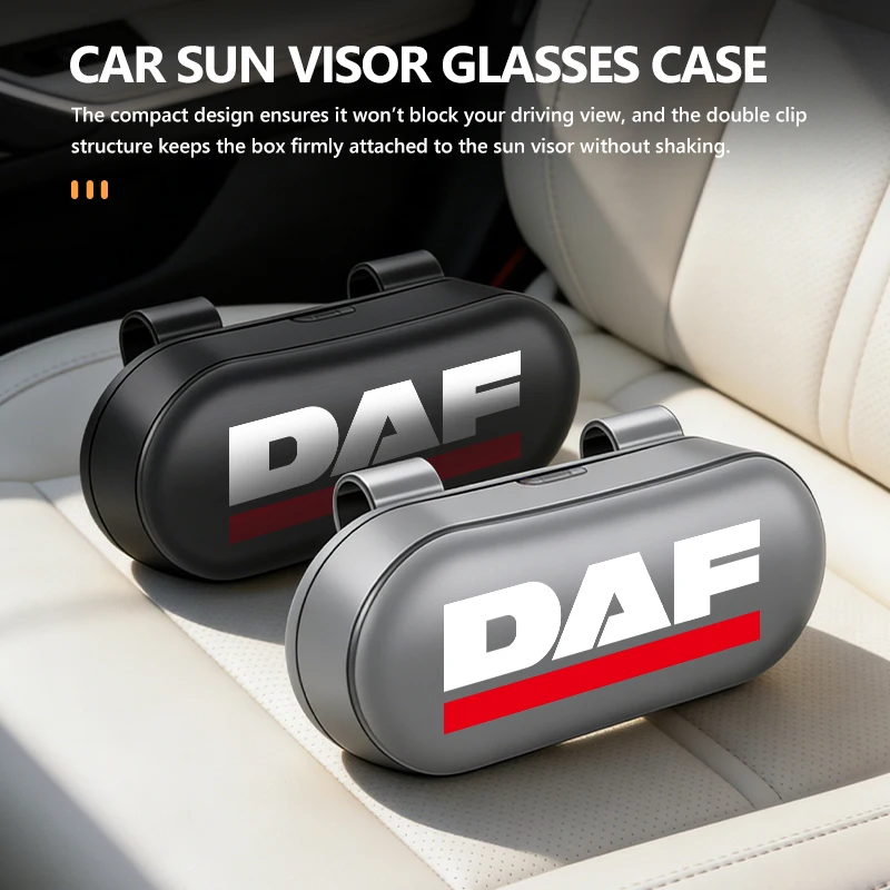 Car Interior Universal Sun Visor Sunglasses Storage Glasses Box For DAF XF 95 105 CF LF VAN view 4