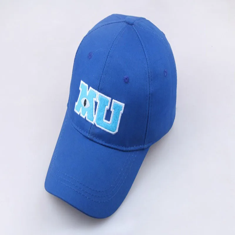 New Monster University MU Letter Embroidery Baseball Cap Badge Kids Adult Unisex Cap Sun Hats Snapback Trucker Hat for Students