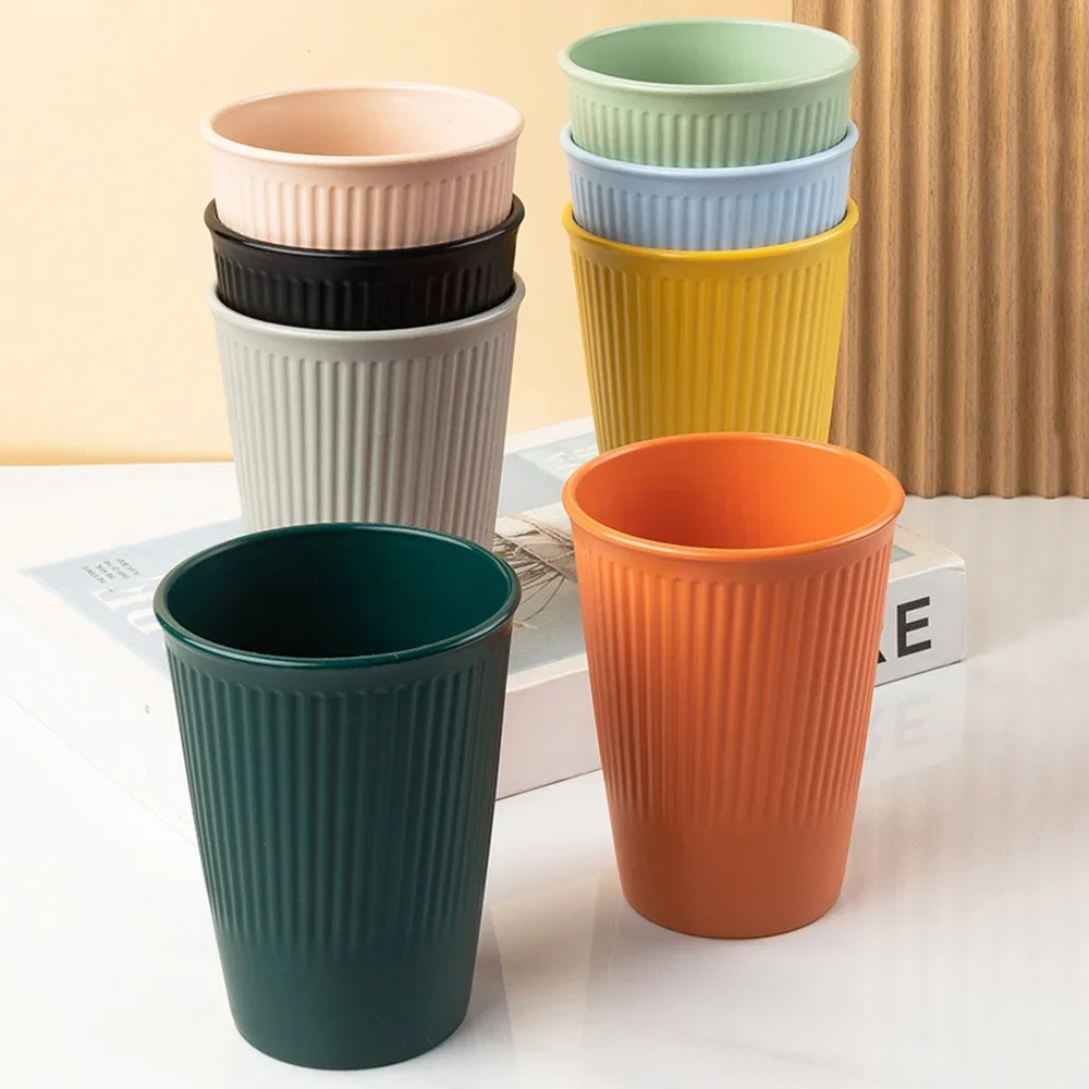 4PC/Set Wheat Straw Cup Multi-Functional Cola Coffee Plastic Cup Drinking Cup Kids Cups Reusable Portable Tea Cups Gifts