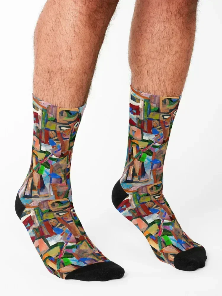 Abstract Art Socks custom sports floor colored snow Men Socks Women's