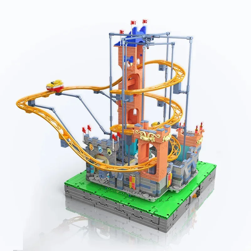 MOULDKING Castle Roller Coaster Electric Remote Control Building Blocks Amusement Park Series Educational Toys Kid Gifts 11023