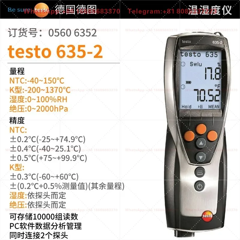 Testo635 Temperature Humidity Meter Dew Point Pressure Measuring Instrument