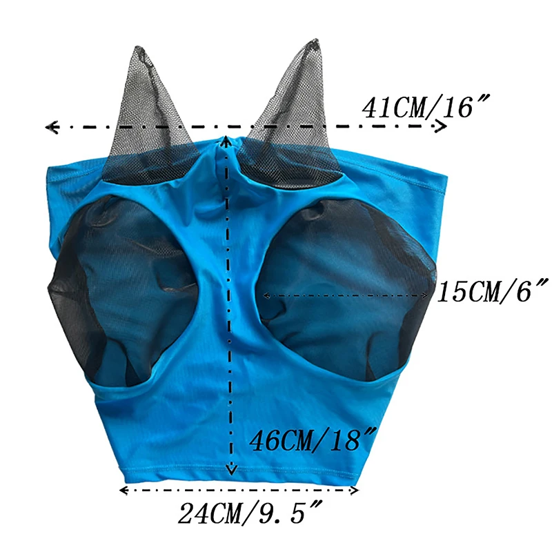 Маска лошадиная с длинным носом и ушами, сетчатая эквининская маска против летания, эластичная маска для глаз, нахлыстом, с закрытыми ушами