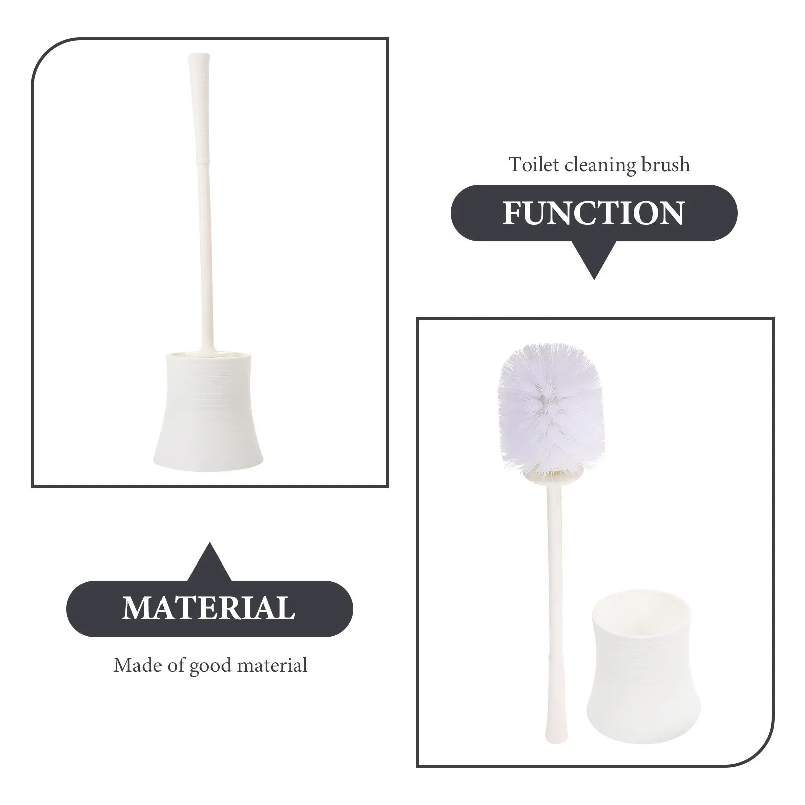 

Long Handle Toilet Brush Set With Base Home Bathroom Cleaning Tool Anti-Slip Handle Hygienic Design For Family