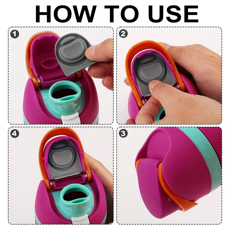 Tapón de repuesto Compatible con Freesip 24Oz 32Oz, piezas de repuesto de sello de silicona con destornillador de resortes, 4 Uds.