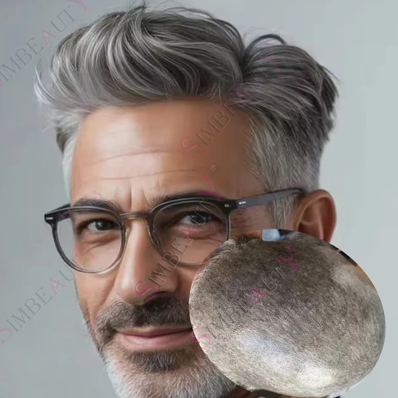 

Мужской парик-накладка 30 мм Wave Old Man Toupee 1b50 1b80, белый, серый, черный, с натуральной линией роста волос, суперпрочный, тонкий, коричневый, на полиуретановой основе, для мужчин