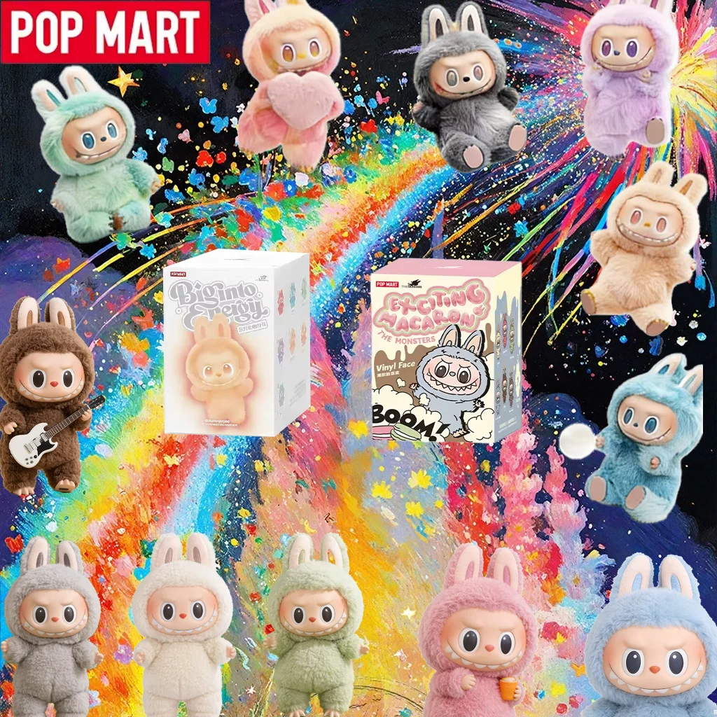

POPMART Labubu 1st Gen Macaron Color + 3rd Gen Tie Dye Combo, Unique Freckle + Pearl Eye Design Collectible Set