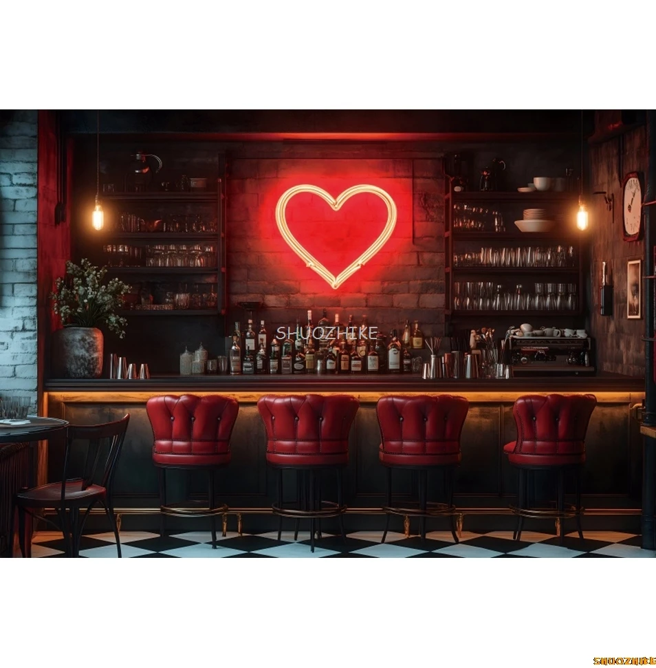 Фон для фотосъемки ко Дню святого Валентина, красный милый магазин газированных напитков, счетчик сердца любви, предложение для фотосессии, реквизит для фотостудии