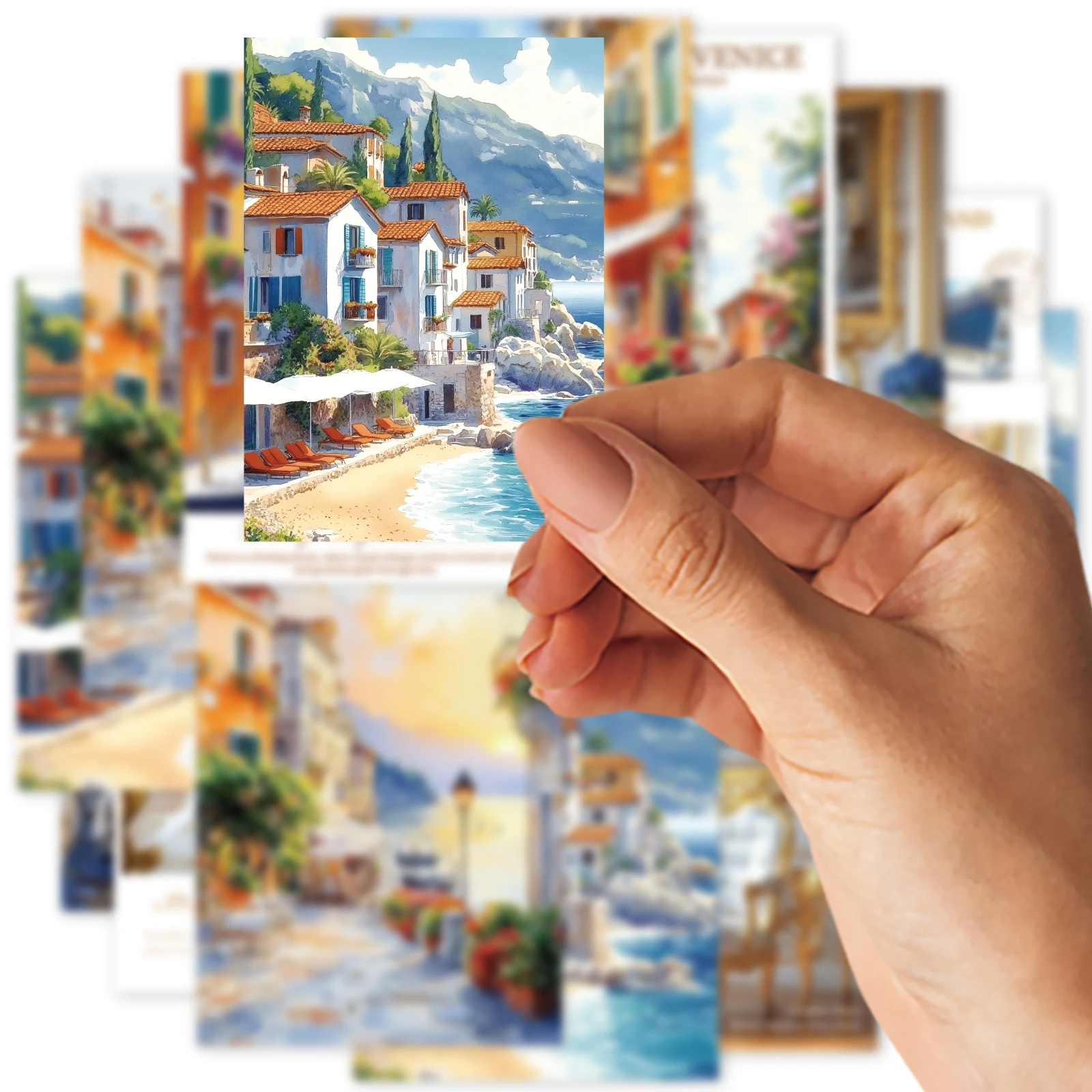 20pcs Beach City & Gold Palace Paper Stickers, Perfect for Laptops, Suitcases, Teacher Supplies, Scrapbooks, Toy Stickers