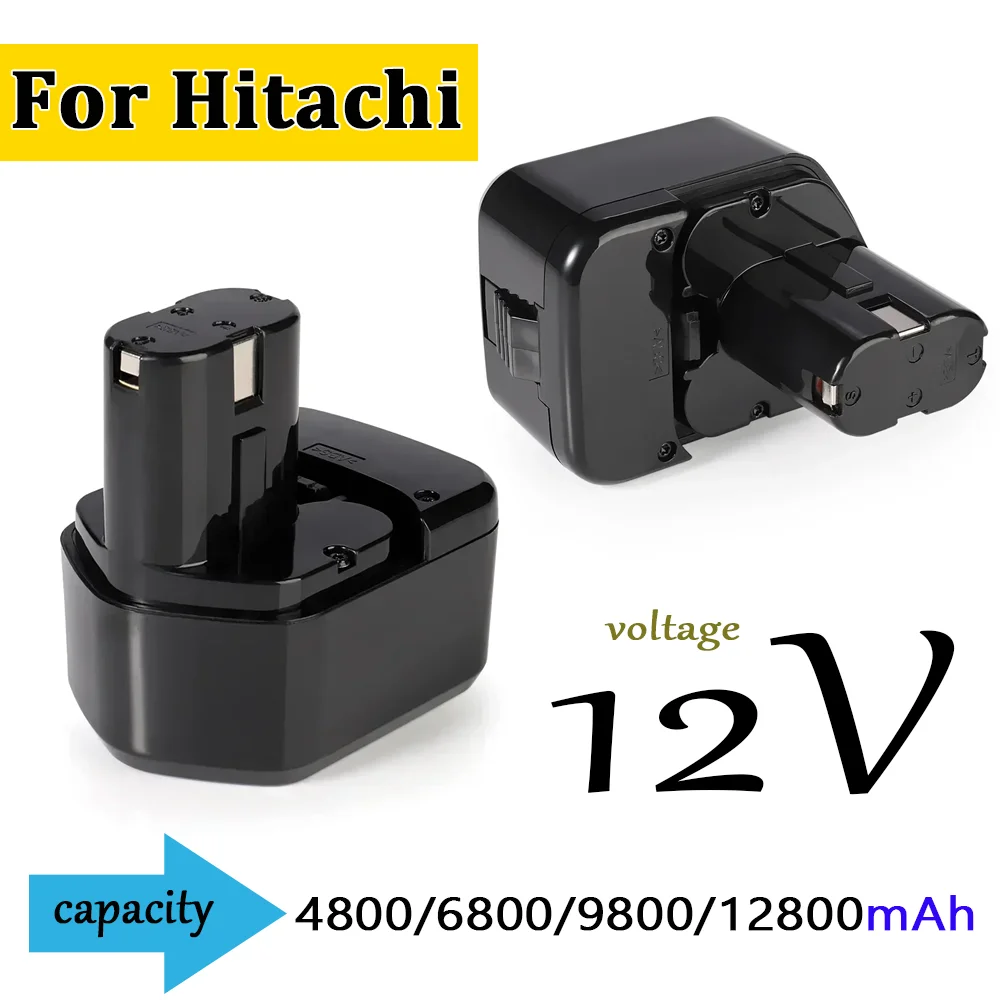 NI-CD 12V Battery 12800mAh for Hitachi EB1214S 12V EB1220BL EB1212S WR12DMR CD4D DH15DV C5D , DS 12DVF3