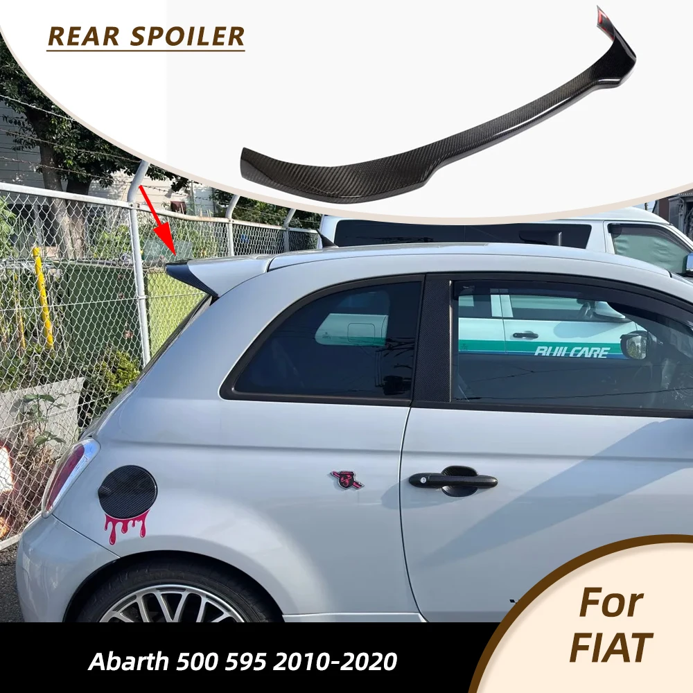 

Гоночный спойлер на задний багажник автомобиля для Fiat 500 Abarth 595 2010-2020, задняя крышка багажника, спойлер Highkick, крыло, губа, настоящее углеродное волокно