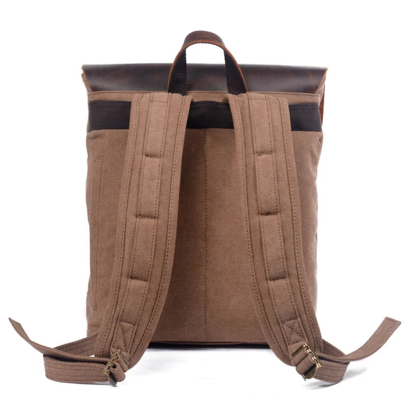 Travel duffel bag - Hard wax canvas backpack - Outdoor waterproof - Men's and women's travel schoolbag