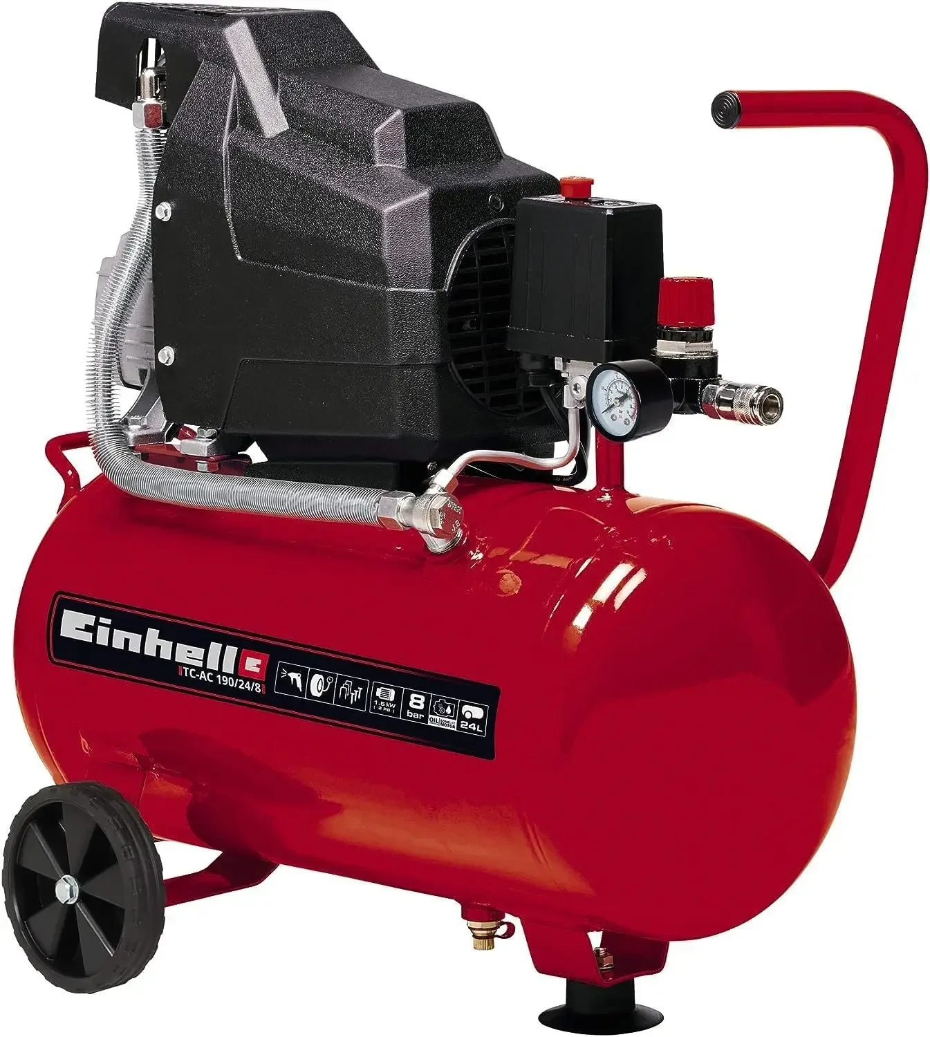 Einhell Kompressor TC-AC 190/24/8 (1500 W., max. 8 bar, 24 l-Tank, 165 l/min Ansaugleistung,