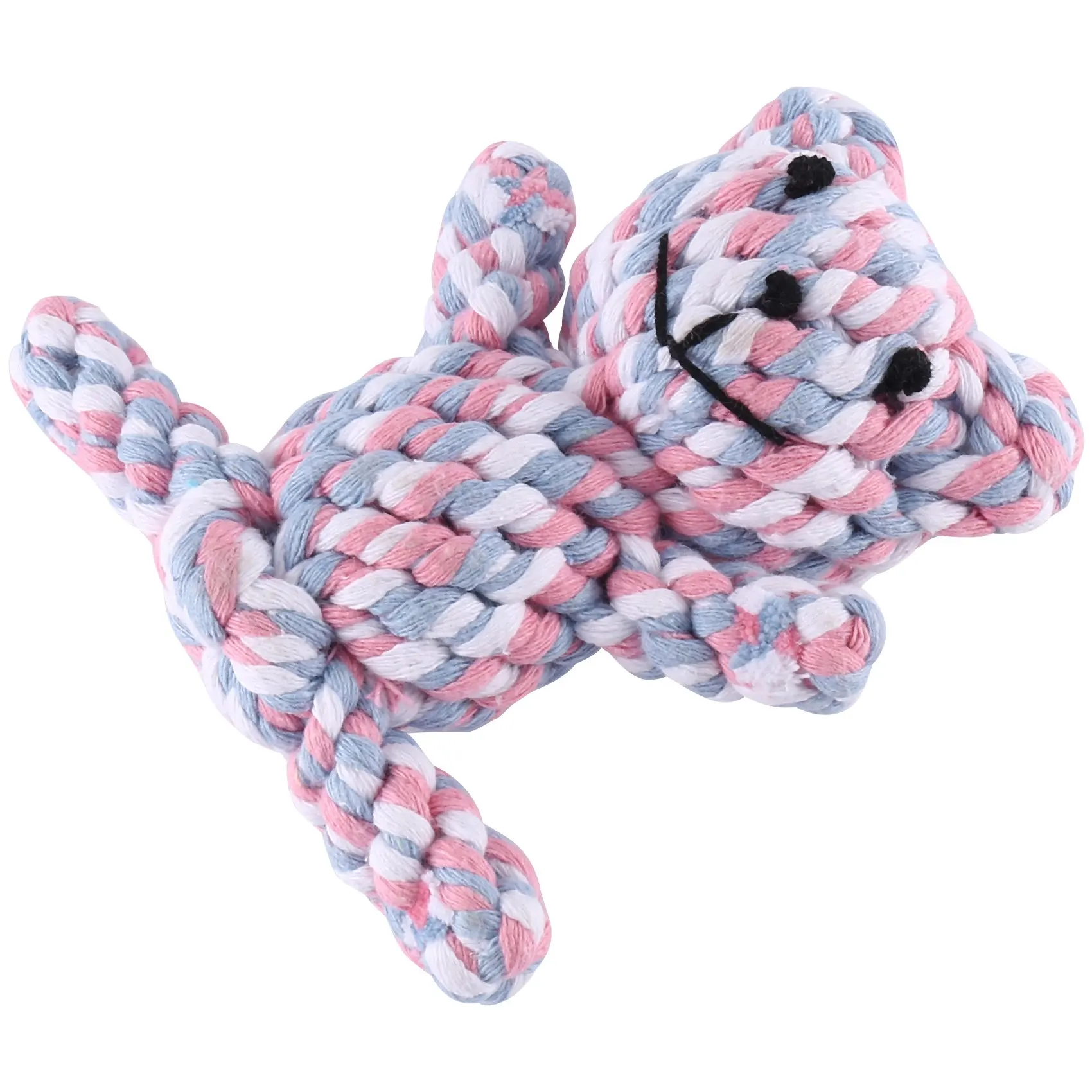 Popular Chew Knot Toy Bear Tough Strong Puppy Dog Pet Tug War Play Cotton Rope